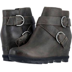 Sorel Joan of Arctic Wedge II Buckle Boot Dark Quarry W 8.5